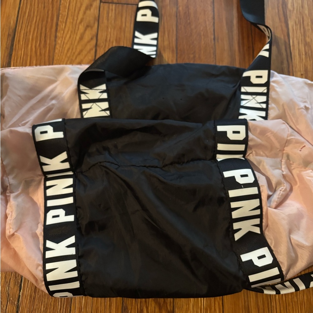 PINK Victoria's Secret Black and Pink Backpack